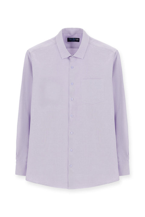 Lilac Long Sleeve Regular Fit Classic Collar Cotton Easy Iron Pocketed Oxford 4 Seasons Shirt