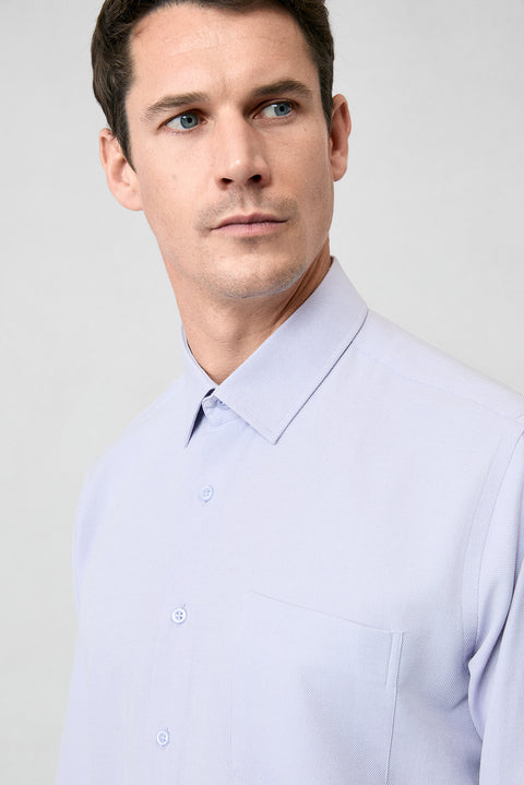 Lilac Long Sleeve Regular Fit Classic Collar Cotton Easy Iron Pocketed Oxford 4 Seasons Shirt