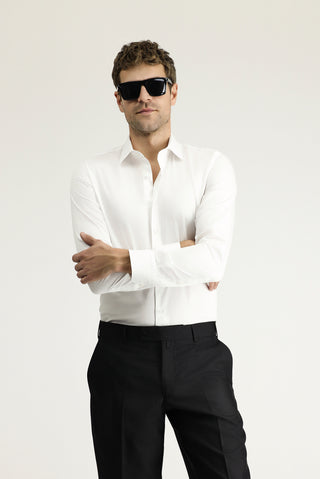  Beyaz Uzun Kol Slim Fit Dar Kesim Klasik Nano Care Su İtici Leke Tutmaz 4 Mevsim Pamuk Gömlek