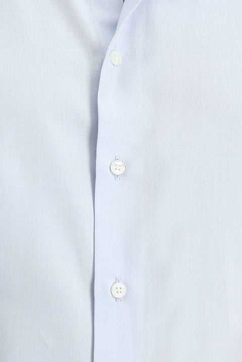 Açık Mavi Uzun Kol Slim Fit Dar Kesim Pamuk 4 Mevsim Oxford Gömlek