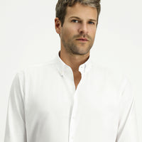 White Long Sleeve Slim Fit Narrow Cut Cotton 4 Seasons Oxford Shirt