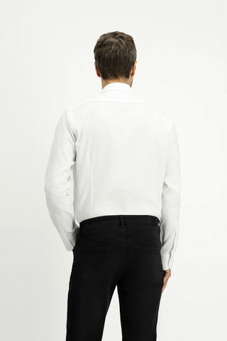  Beyaz Uzun Kol Slim Fit Dar Kesim Pamuk 4 Mevsim Oxford Gömlek