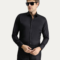 Black Long Sleeve Slim Fit Non-Iron Classic Cotton Shirt