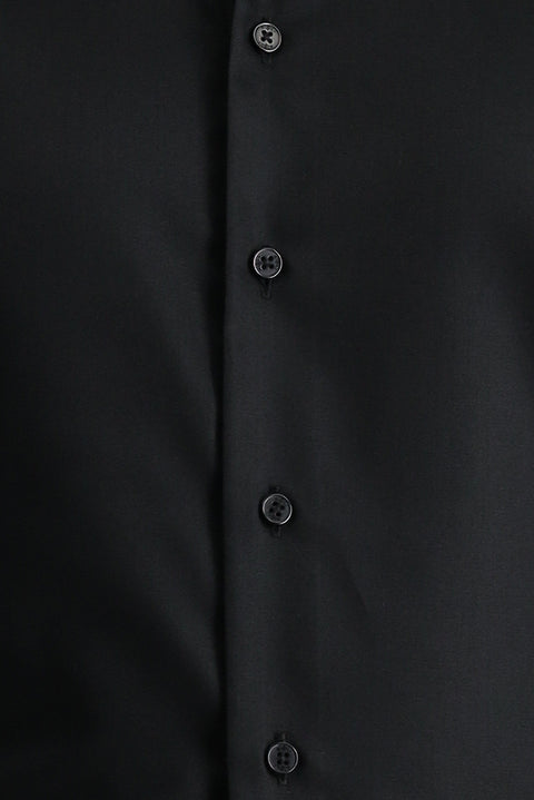Black Long Sleeve Slim Fit Non-Iron Classic Cotton Shirt