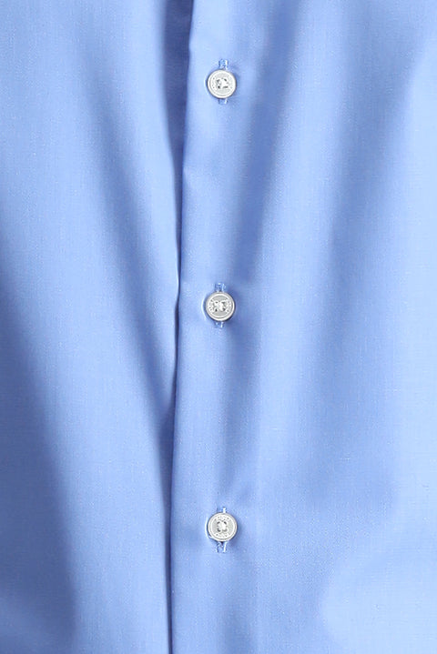 Dark Blue Long Sleeve Slim Fit Non-Iron Classic Cotton Shirt