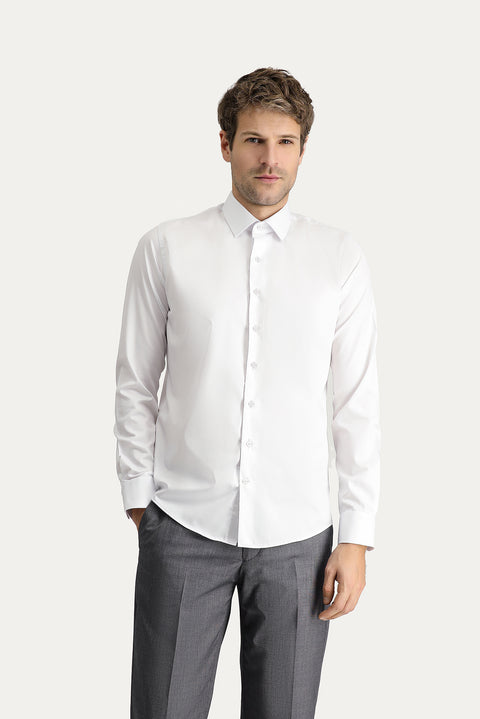 White Long Sleeve Slim Fit Non-Iron Classic Cotton Shirt