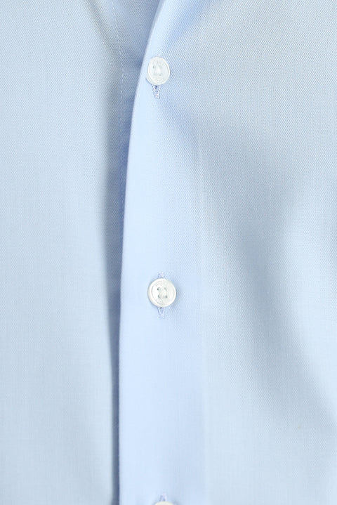 Light Blue Long Sleeve Slim Fit Narrow Cut Non-Iron Classic Cotton Shirt