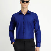Medium Navy Long Sleeve Slim Fit Classic Non-Iron Cotton Shirt