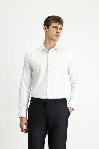  Beyaz Uzun Kol Slim Fit Dar Kesim Klasik Non Iron Pamuklu Gömlek