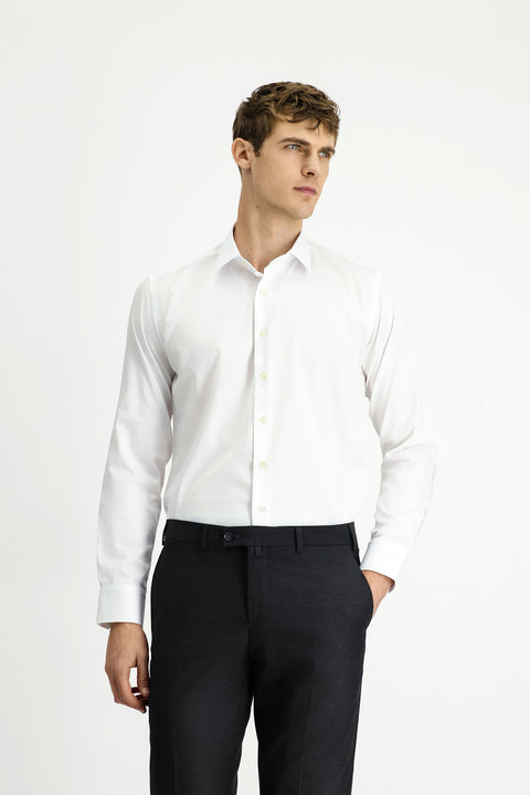 White Long Sleeve Slim Fit Classic Non-Iron Cotton Shirt