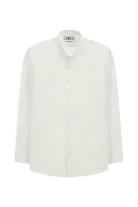 White Long Sleeve Slim Fit Classic Non-Iron Cotton Shirt