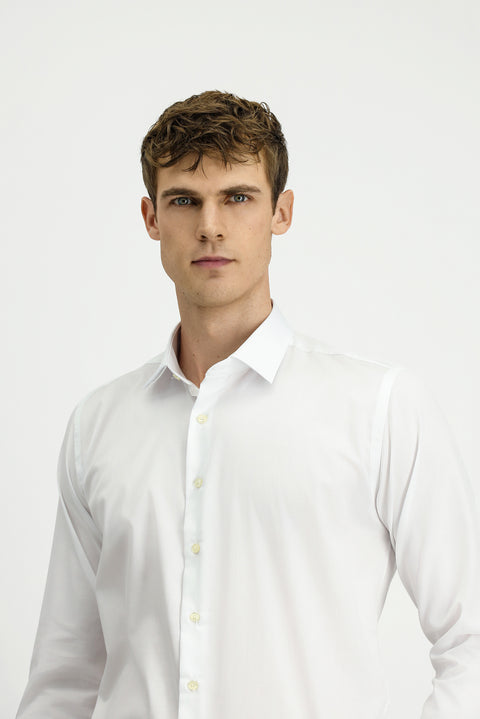 White Long Sleeve Slim Fit Classic Non-Iron Cotton Shirt