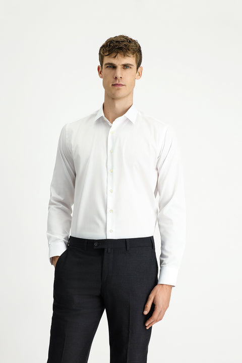White Long Sleeve Slim Fit Classic Non-Iron Cotton Shirt