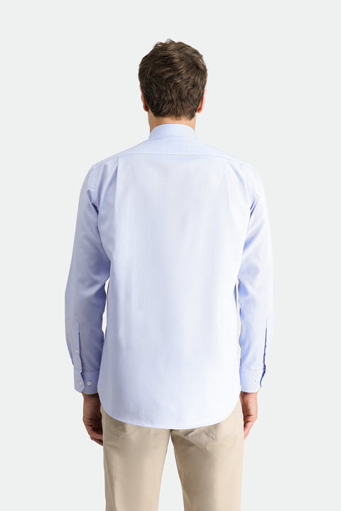 Blue Long Sleeve Classic Oxford Non-Iron Cotton Shirt