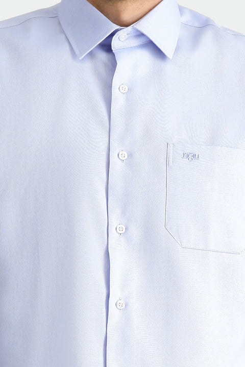 Blue Long Sleeve Classic Oxford Non-Iron Cotton Shirt