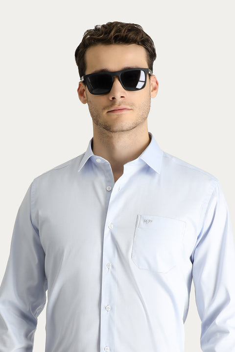 Light Blue Long Sleeve Classic Non-Iron Oxford Cotton Shirt