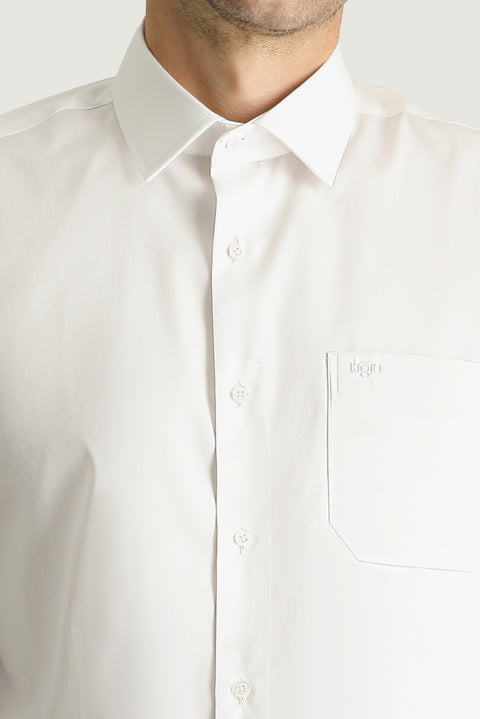 White Long Sleeve Classic Non-Iron Oxford Cotton Shirt