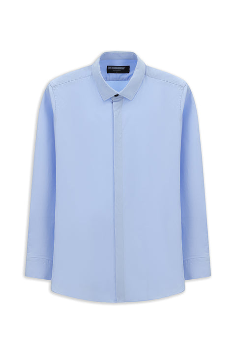 Light Blue Techno-Line Long Sleeve Slim Fit Lycra Shirt