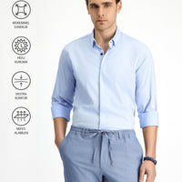 Light Blue Techno-Line Long Sleeve Slim Fit Lycra Shirt