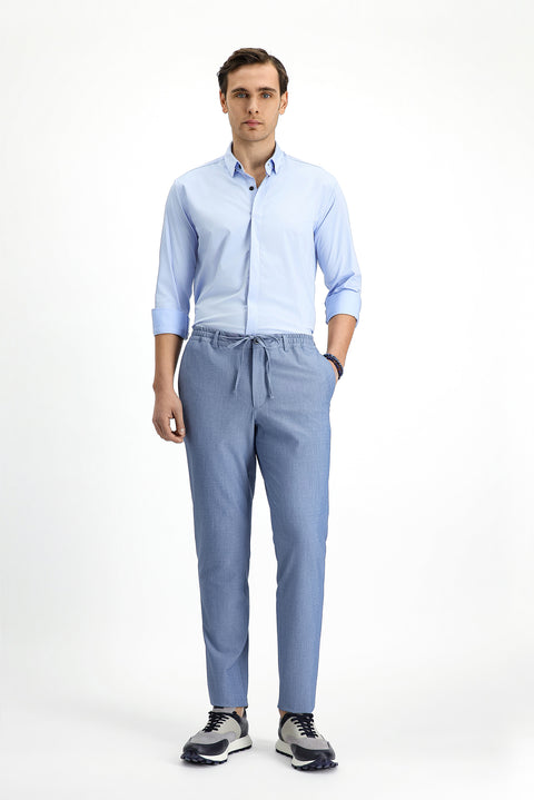 Light Blue Techno-Line Long Sleeve Slim Fit Lycra Shirt
