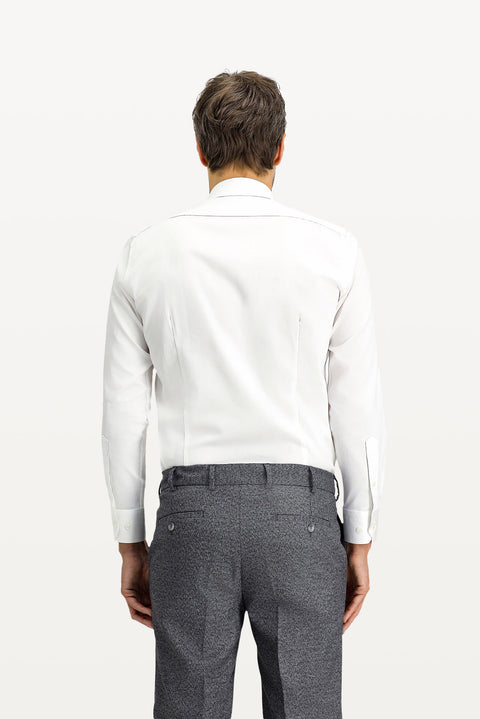 Beyaz Uzun Kol Slim Fit Dar Kesim Klasik Nano Care Su İtici Leke Tutmaz 4 Mevsim Pamuk Gömlek
