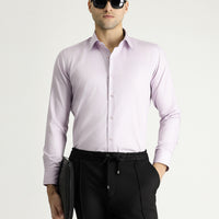 Lilac Long Sleeve Slim Fit Non-Iron Sateen Classic Shirt