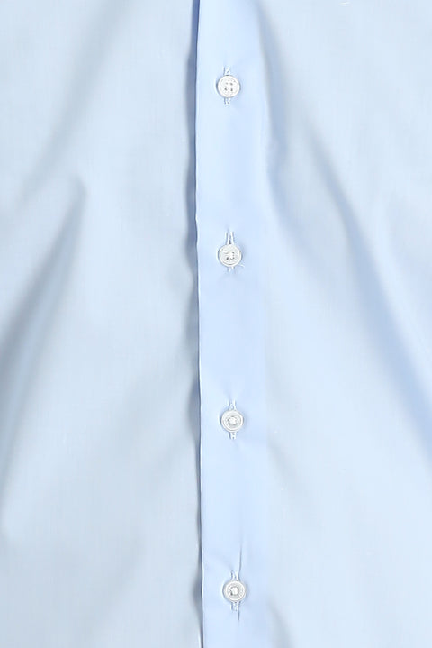 Uçuk Mavi Uzun Kol Slim Fit Dar Kesim Non Iron Klasik Pamuklu Gömlek