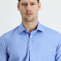 Aqua Mavisi Uzun Kol Slim Fit Dar Kesim Non Iron Klasik Pamuklu Gömlek