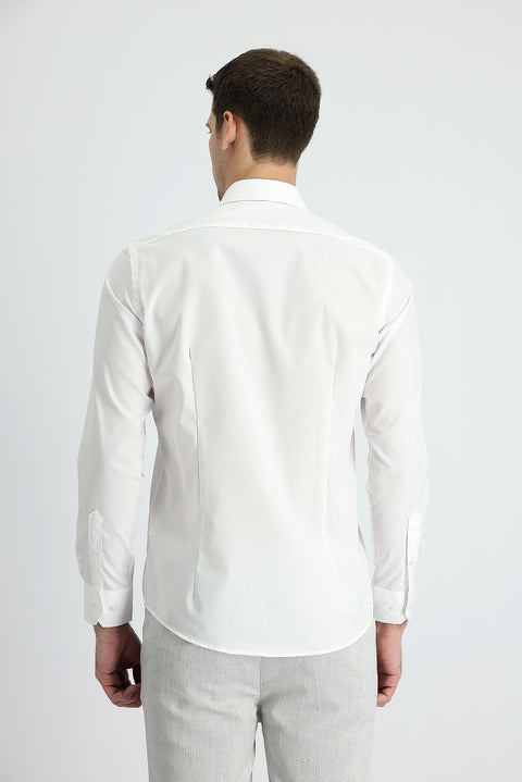 White Long Sleeve Slim Fit Non-Iron Classic Cotton Shirt