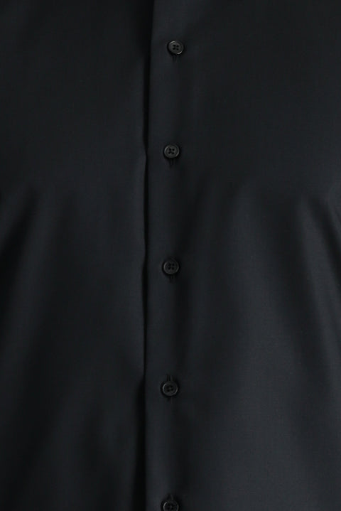 Black Long Sleeve Slim Fit Non-Iron Cotton Classic Shirt