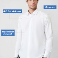White Long Sleeve Slim Fit Non-Iron Cotton Classic Shirt