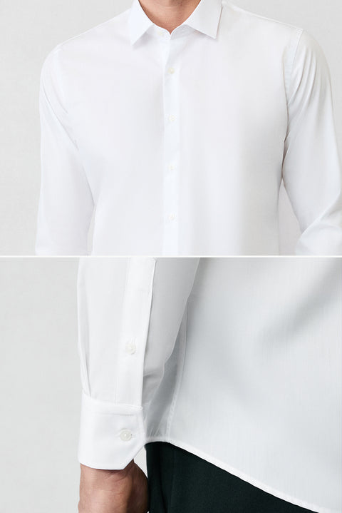 White Long Sleeve Slim Fit Non-Iron Cotton Classic Shirt