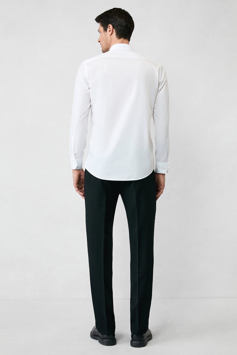 White Long Sleeve Slim Fit Non-Iron Cotton Classic Shirt