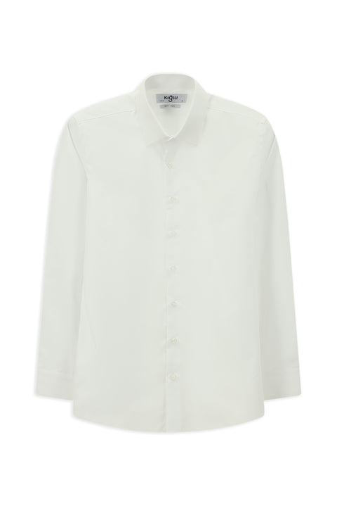 White Long Sleeve Slim Fit Non-Iron Cotton Classic Shirt