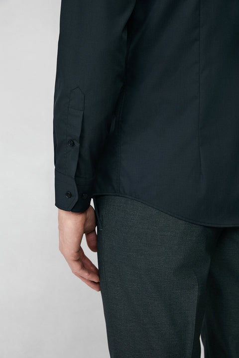 Black Long Sleeve Slim Fit Button-Down Collar Cotton Non-Iron Shirt