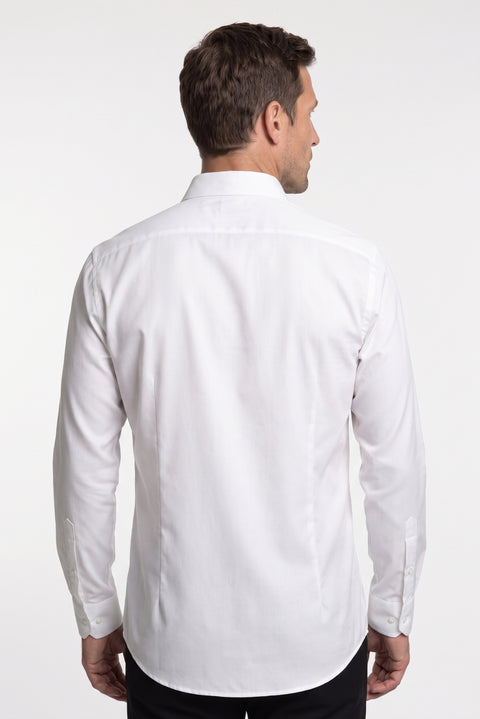 White Long Sleeve Slim Fit Button-Down Collar Cotton Non-Iron Shirt