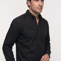 Black Long Sleeve Slim Fit Button-Down Collar Cotton Easy-Iron Four Seasons Oxford Shirt