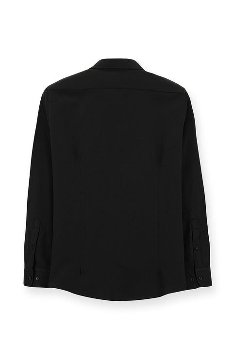 Black Long Sleeve Slim Fit Button-Down Collar Cotton Easy-Iron Four Seasons Oxford Shirt