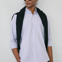 Lilac Long Sleeve Slim Fit Button-Down Collar Cotton Easy-Iron Four Seasons Oxford Shirt