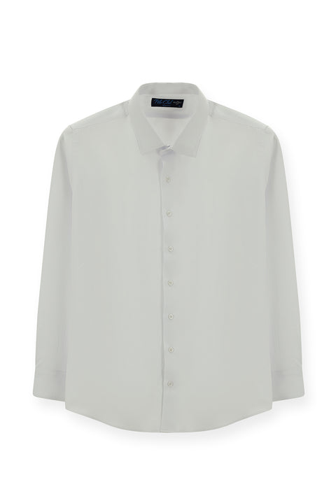 Beyaz Uzun Kol Slim Fit Klasik Yaka Pamuklu Kolay Ütülenebilir Oxford 4 Mevsim Gömlek