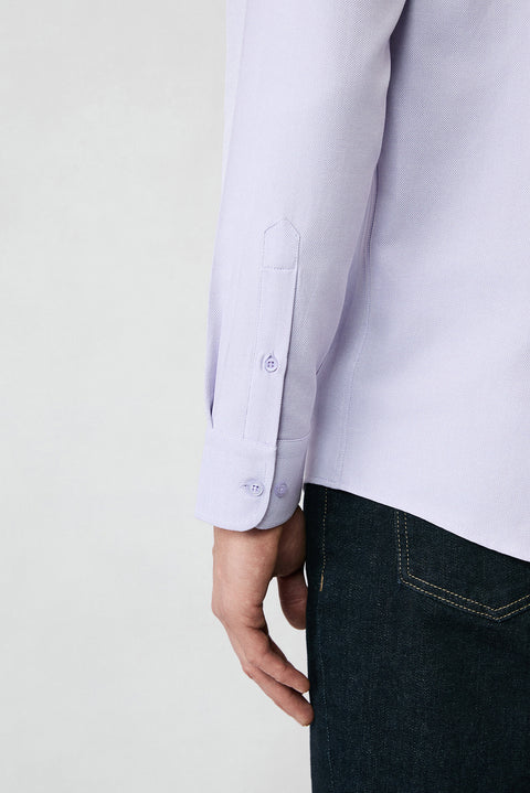Lilac Long Sleeve Slim Fit Classic Collar Cotton Easy-Iron Oxford 4 Seasons Shirt