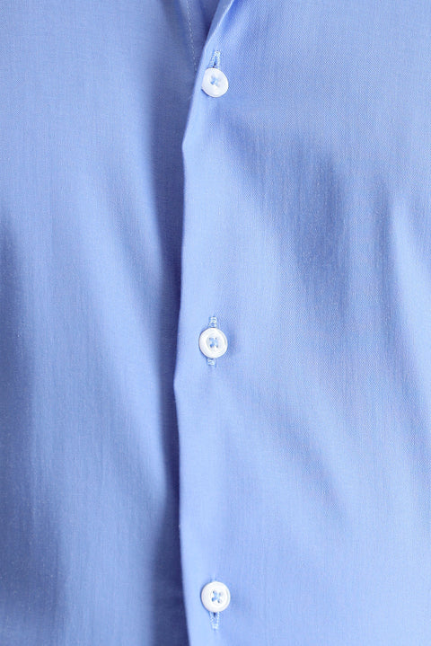 Dark Blue Techno-Line Long Sleeve Slim Fit Classic Shirt