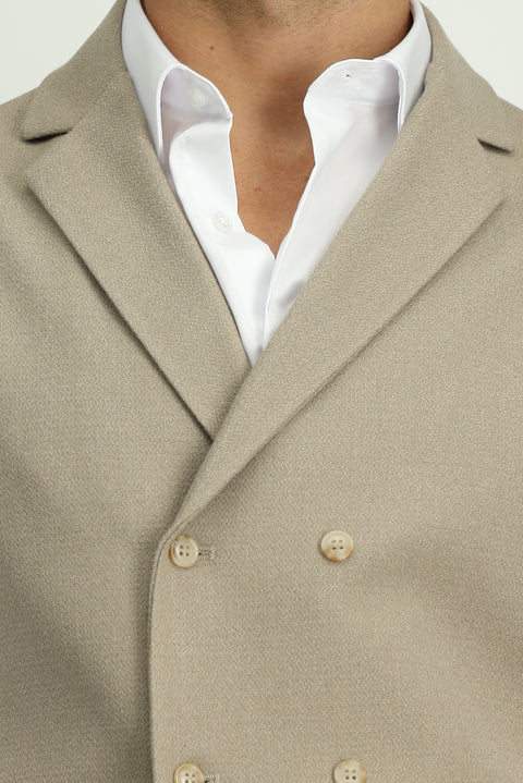 Medium Mink Slim Fit Narrow Cut Patterned Classic Double-Breasted Vest