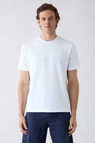  Beyaz Bisiklet Yaka Regular Fit %100 Pamuk Basic Tişört