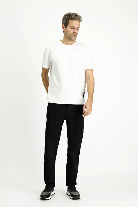 White Crew Neck Oversize Lycra Printed T-Shirt