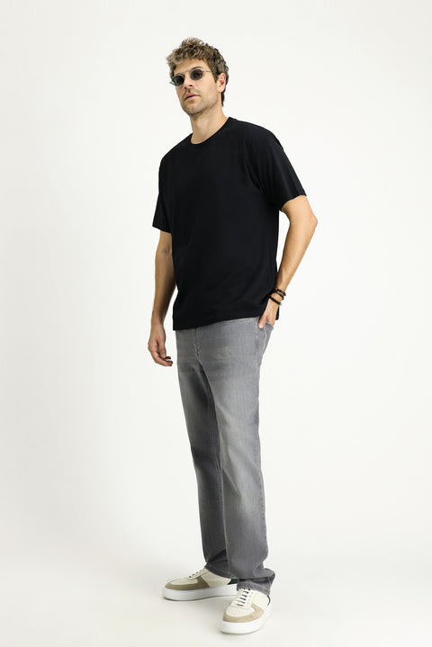 Black Crew Neck Oversize Supreme Cotton T-Shirt