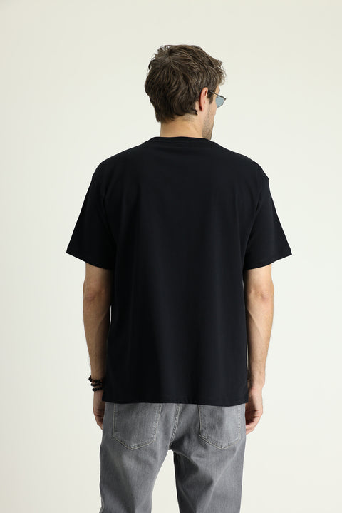 Black Crew Neck Oversize Supreme Cotton T-Shirt