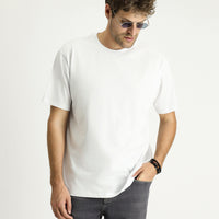 White Crew Neck Oversize Supreme Cotton T-Shirt