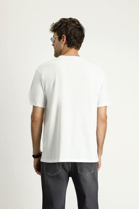 White Crew Neck Oversize Supreme Cotton T-Shirt