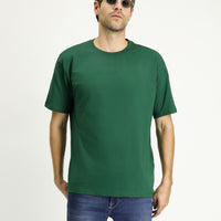 Dark Green Crew Neck Oversize Supreme Cotton T-Shirt